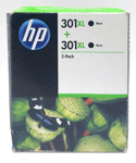 HP 301XL High Yield Ink Cartridges - Black, Pack of 2 (D8J45AE)A31