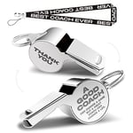 Whistles With Lanyard, Coach Whistle, Football Gifts, Football Soccer Hockey Basketball Volleyball Baseball Coach Gifts for Men Women Teacher Thank You Cheer Coach Gift Good Coach Can Change A Game