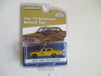 MINIATURE 1/64 OU 3 INCHIES GREENLIGHT AMC MATADOR CAB 1972 TAXI JAUNE