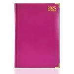 G4GADGET 2025 Diary A4 Day A Page - Purple | Hardback Cover | Daily Planner with Hourly Slots | Comprehensive Information and Note Sections | Stylish and Durable