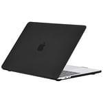 EooCoo Mat Coque MacBook Pro 13 Pouces M2 M1 2022-2016 A2338 A2289 A2251 A2159 A1989 A1706, Plastique Case Rigide Étui pour MacBook Pro 13 avec Touch Bar - Noir Mat Transparent