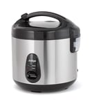 Judge Stainless Steel Rice Cooker 1.8L For Perfect Rice Every Time, Rice Maker with Keep Warm Function, 700W, Includes Steamer Basket, Measuring Cup and Spoon