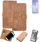 FOR HTC Wildfire E Plus SMARTPHONE CASE COVER WALLETCASE CORK