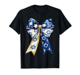 Jewish Coquette Bow David Star Hanukkah Cute Woman Girl T-Shirt