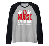 VA Nurse Caring For American's Heroes Veterans Day Nurse Raglan Baseball Tee