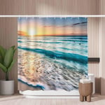 Woutay Shower Curtain Water Repellant Fabric Beautiful Sunrise on The Beaches,M