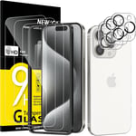 Kit De 6, 3 X Verre Trempé Pour Iphone 15 Pro (6,1 Pouces) Et 3 X Protection Caméra Arrière - Kit Outil D'installation Facile - Anti Rayures - Ultra Résistant-Hd Transparent[Bhm043550]