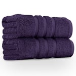 GC GAVENO CAVAILIA Large Towels Bath Sheet 2 Pack - 100% Egyptian Cotton Towels Jumbo Bath Sheet - Highly Water Absorbent & Quick Dry Extra Large Towels - Easycare & Durable - Purple