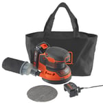 BLACK+DECKER BDCROS18-QW Ponceuse excentrique 18 V, Orange, Set de 4 Pièces