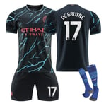 Manchester City Borta Fotbollströja Set Haaland Nummer 9 (23-24) no.17 with socks M(170-175cm)