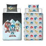 Character World Sonic The Hedgehog Parure de lit Simple avec Housse de Couette et taie d'oreiller Assortie Motif Neige