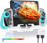 Manette Compatible Avec Nintendo Switch/Oled, Manettes De Rechange Pour Joycon, Télécommande De Poignée Avec 8 Couleurs Rvb, Turbo Réglable, Double Moteur Vibration, Bouton Arrière