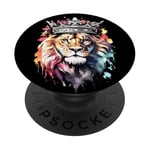 Lion de Juda x Christ est roi x Jésus PopSockets PopGrip Adhésif