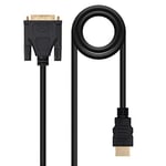 NANOCABLE Nano 10.15.0503 Cable-DVI Socket to HDMI A Plug to DVI Cable/1 18 to HDMI M/M, 3 Ft, Black