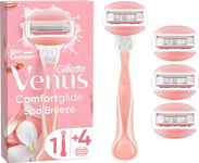 Gillette Système de rasage Venus Comfortglide Spa Breeze Pour Femmes, 1 Poignée, 4 Lames de Recharge, 3 Lames Intégrées Pour Un Rasage Lisse Et Doux Avec Des Résultats Durables