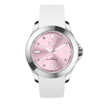 ICE-WATCH - Ice Steel White Pastel Pink - Montre Blanche pour Femme avec Bracelet en Silicone - 020382 (Medium)
