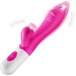 Vibrator Dildo för Kvinnor, Sexleksak för Vuxna, G-Punkt Vibrator Klitorisstimulator, Vibrerande Stavmassagerare för Hennes Njutning, 10 Lägen (Roseröd)