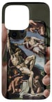 Coque pour iPhone 15 Pro Max Noir Art Déco Floral Michel-Ange Création Of Adam Sixtine