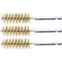 3 brosse nettoyage laiton ? 17 mm embout visseuse 6 pans 6.3mm 1/4" BGS TECHNIC