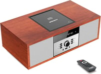 Chaîne Hi-FI Stéréo Bluetooth,Vintage Micro HiFi Systems Lecteur CD,30W RMS avec Streaming Audio Bluetooth,Poste Lecteur CD Radio FM,USB,AUX,Microchaîne(Q903)