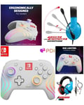 CASQUE PC NINTENDO SWITCH ROUGE ET BLEU + Manette SANS FIL Bluetooth SWITCH ZELDA WAVE WHITE SWIT LED RVB Officielle Nintendo