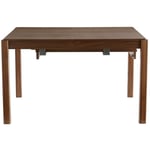 Table à manger extensible rallonges intégrées en bois foncé noyer rectangulaire L125-238 cm agali