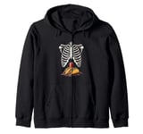 Humorous Ribcage Taco Zip Hoodie