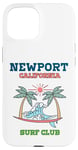 Coque pour iPhone 15 Club de surf rétro de Newport, Rhode Island