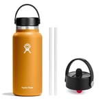 Hydro Flask Wide Mouth Flex Cap + Straw Cap, 946 ml (32oz), Fossil