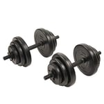 SUNNY HEALTH & FITNESS 18 KG, Vinyl Dumbbell Set Haltères. Mixte, Noir, Taille Unique