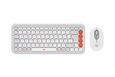 Logitech POP Icon Combo - sats med tangentbord och mus - QWERTZ - schweizisk - offwhite, orange Inmatningsenhet