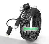 20ft USB C Cable for iPhone Charger Cord - 4 in 1 USB A/C to USB C/ Lightning Cable for iPhone 15, Galaxy S23, 60W Fast Charging Data Sync MFi Certified Nylon Braided Extra Long USB C Cable 20 FT