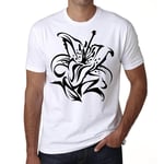 Homme Tee-Shirt Tatouage Tribal Et Lys Tigré - Tribal And Tiger Lily Tattoo - T-Shirt Graphique Éco-Responsable Vintage Cadeau Nouveauté