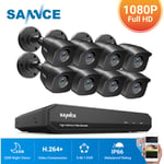 Sannce - Kit Caméra de surveillance filaire 16 ch 5 en 1 dvr enregistreur + Caméra extérieur hd 1080P Vision nocture 20m - 8 caméras sans disque dur