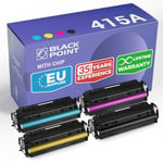 BLACK POINT [avec Puce Lot de 4 Cartouches de Toner pour HP 415A HP 415X W2030A W2031A W2032A W2033A pour HP Color Laserjet Pro MFP M479fdw Pro M454dn M454dw MFP M479dw MFP M479fdn MFP M479fnw M480f