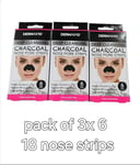 3x Derma V10 Charcoal Nose Pore Strips | Deep cleansing | Blackheads - 18 strips