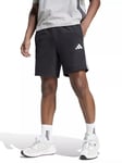 adidas Men's Essential Three Stripes French Terry Shorts, Black/White