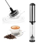 Milk Frother Handheld, Electric Milk Frother with 2 Heads Battery Powered Mini Whisk Electric Portable Drink Mixer Mini Foam Maker for Latte Cappuccino Egg