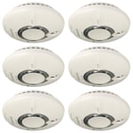 6 x Fireangel WST-630T Wi-Safe2 Wireless Smoke Alarms Thermoptek Lithium Battery