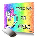 tapis de souris souple j'peux pas j'ai apero humoristique humour cadeau d'anniversaire original drole gaming accessoire PC clavier made in France