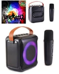 ENCEINTE SONO PORTABLE PARTY BLUETOOTH KARAOKE 20W MOBILE USB LED RGB MSD TELECOMMANDE +MICRO SANS FIL Radio Fm