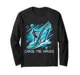 Chase The Waves Windsurfing Long Sleeve T-Shirt