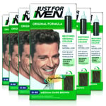 6x Just For Men H40 Medium Dark Brown Original Formula Shampoo in Haircolour Dye