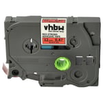 vhbw Ruban compatible avec Brother PT P750TDI, P900W, P750, P750W, P900, P900NW imprimante d'étiquettes 12mm Noir sur Rouge, extraforte