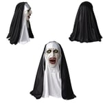 Cosplay Movie Nun Creepy Scary Open Bloody Mouth Tooth Halloween Mask Party Prop