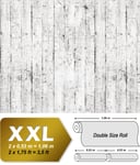 Papier peint aspect bois EDEM 81108BR05 papier peint gaufré à chaud avec dos intissé légèrement texturé au style shabby chic mat blanc gris brun 10,65 m2