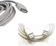 3 Meter USB 2.0 Male to USB Female Extension Lead / Cable - White