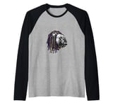 BULLDOG WITH DREADS FOR DOG AND REGGAE LOVERS Raglan Baseball Tee