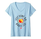 Womens Bruce Lee Jeet Kune Do Chest Logo V-Neck T-Shirt