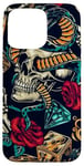 Coque pour iPhone 15 Pro Max Machine à tatouer motif roses cœurs serpent